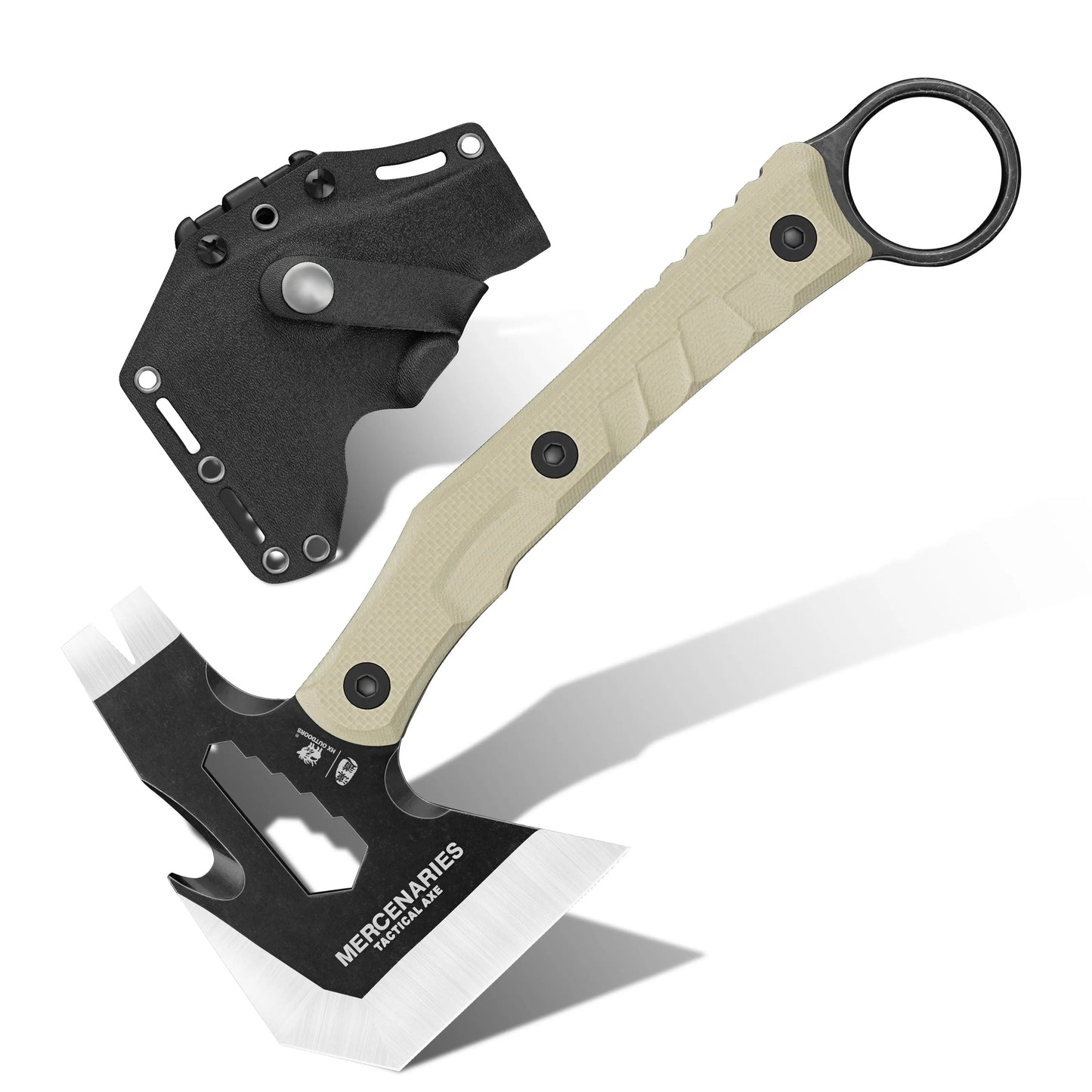 Camping Hatchet HX OUTDOORS 440 Stainless Steel G10 Non-Slip Handle Mini Tatical Axe Multi-Purpose Camping Tool FT-06 from HX OUTDOORS