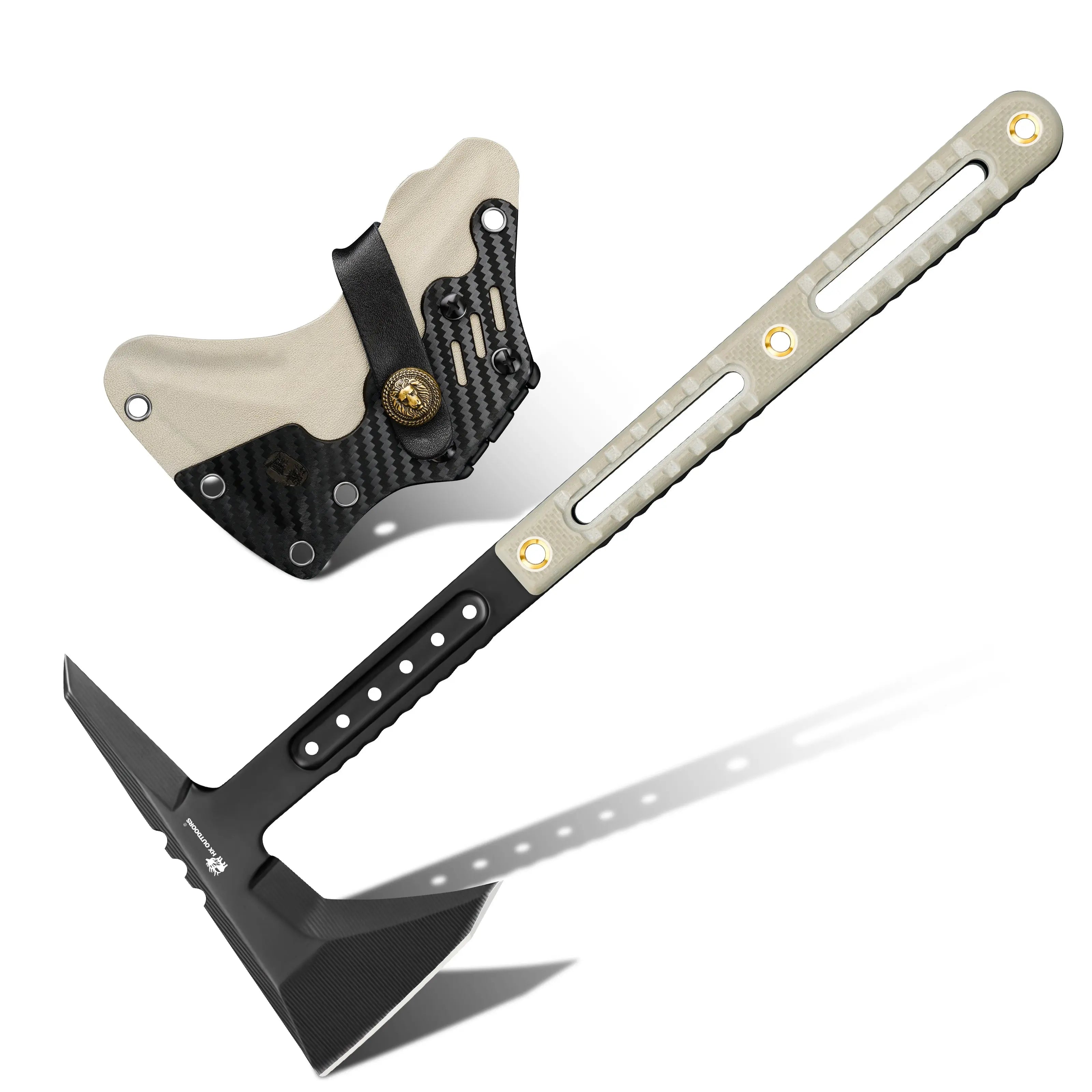 Camping Hatchet HX OUTDOORS ROCK OBSIDIAN 15.39" DC53 Brown G10 Handle Bushcraft Demolition Breaking Axe Outdoor Survival Hiking Camping FT-12 from HX OUTDOORS