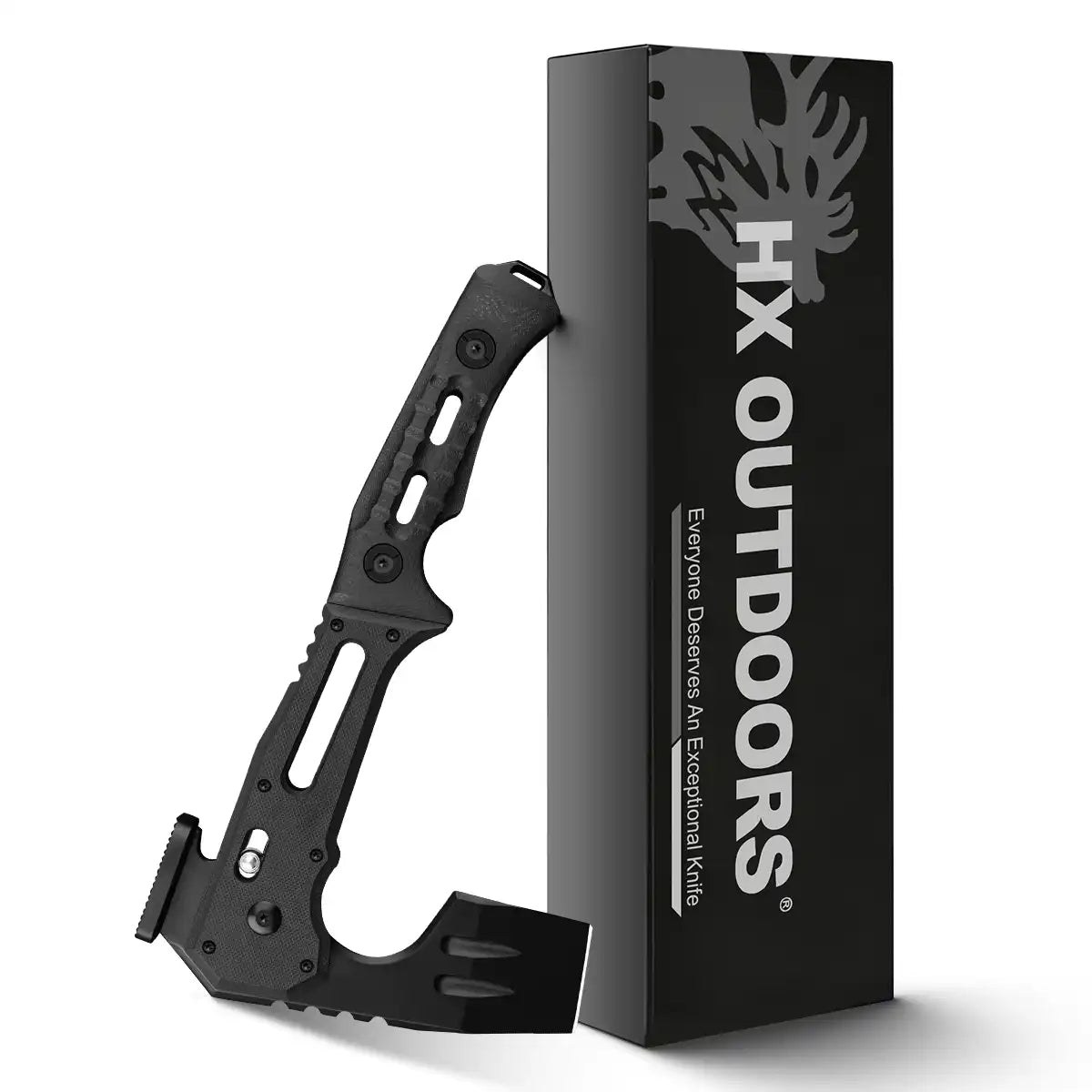 FALCILUX Folding Hatchet | 9.25" Overall Length | DC53 Blade | Black G10 Handle | HX OUTDOORS FT-19