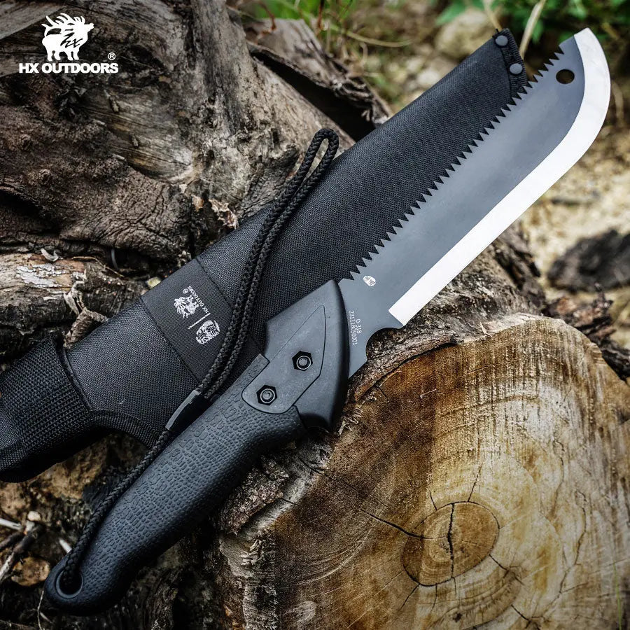 Saw HX OUTSOORS 8.3" 5CR15 Black PP Handle Hound Saw Fixed Blade Knife Sheath for Hunting Camping EDC and Outdoors D-318 from HX OUTDOORS