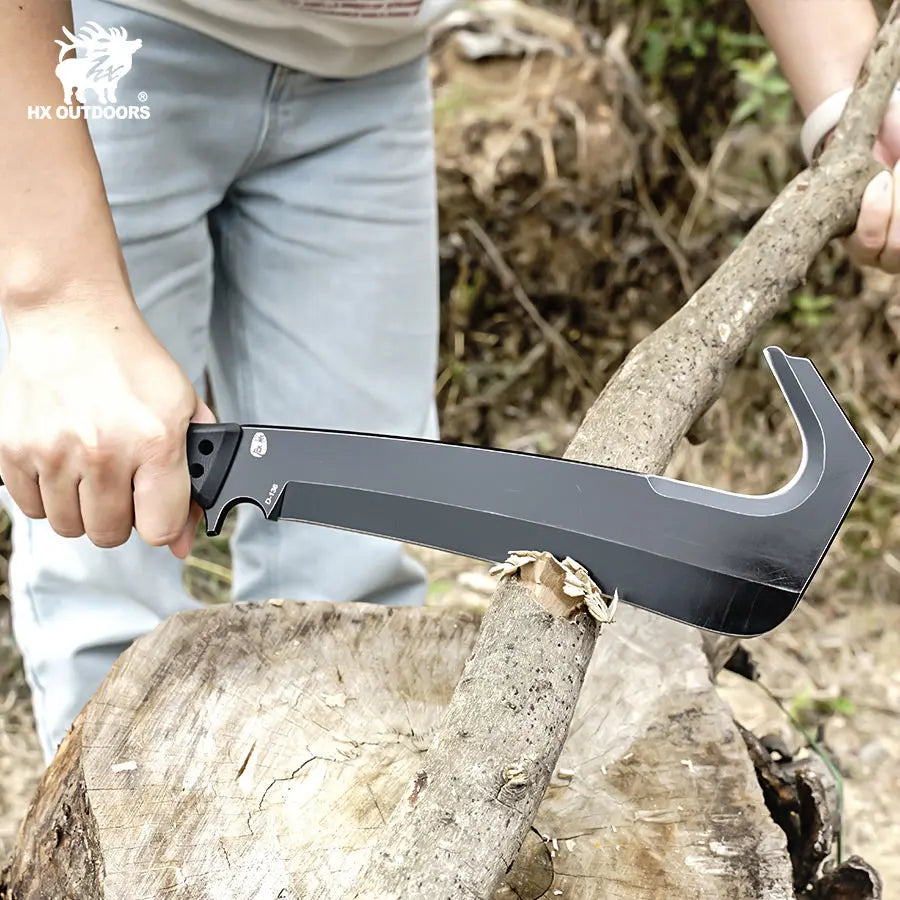 Bush Tool HX OUTDOORS 7.5" DC53 Black G10 Handle Jungle King Bush Tool EDC Fixed Blade Knife Outdoor Survival Camping D-136 from HX OUTDOORS