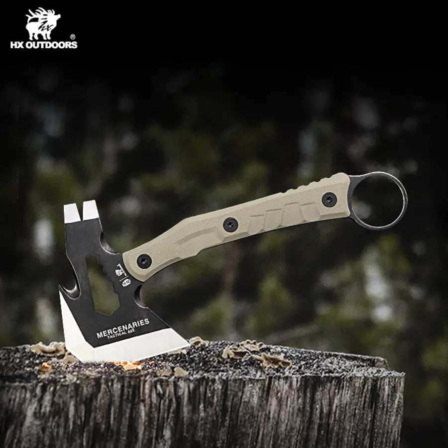 Camping Hatchet HX OUTDOORS 440 Stainless Steel G10 Non-Slip Handle Mini Tatical Axe Multi-Purpose Camping Tool FT-06 from HX OUTDOORS