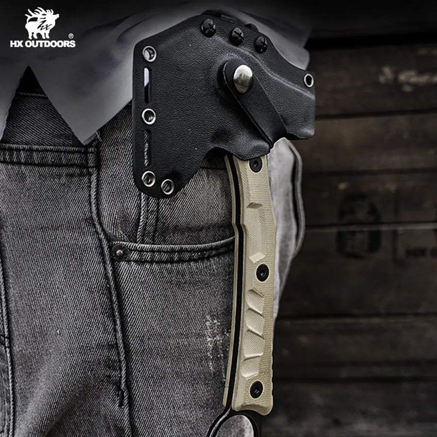 Camping Hatchet HX OUTDOORS 440 Stainless Steel G10 Non-Slip Handle Mini Tatical Axe Multi-Purpose Camping Tool FT-06 from HX OUTDOORS