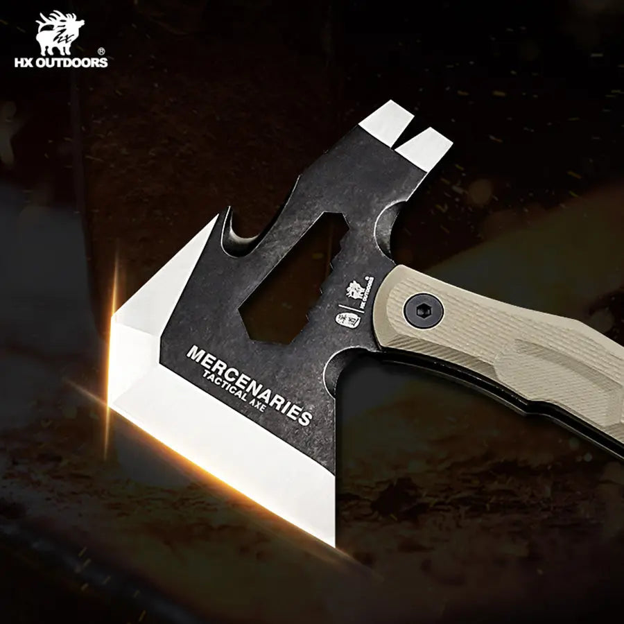 Camping Hatchet HX OUTDOORS 440 Stainless Steel G10 Non-Slip Handle Mini Tatical Axe Multi-Purpose Camping Tool FT-06 from HX OUTDOORS