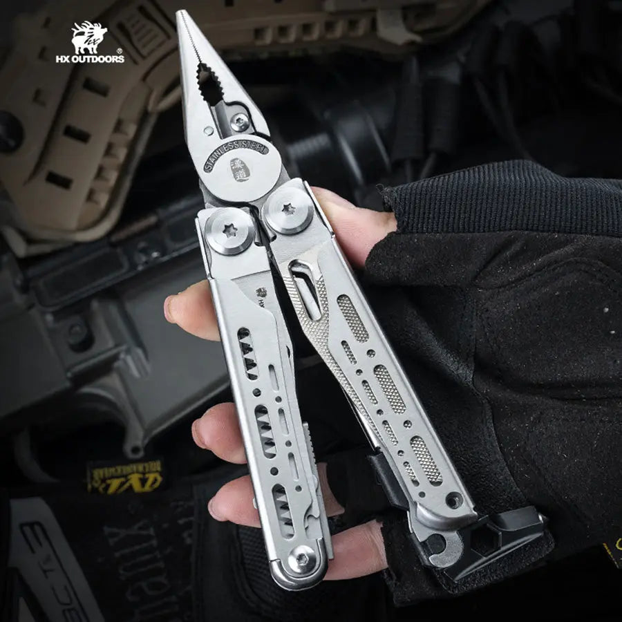 Multi-tool HX OUTDOORS SILVER IGNITE EDC Multi-tool Flint Pliers (6.3" 7CR17) GQ-22A from HX OUTDOORS