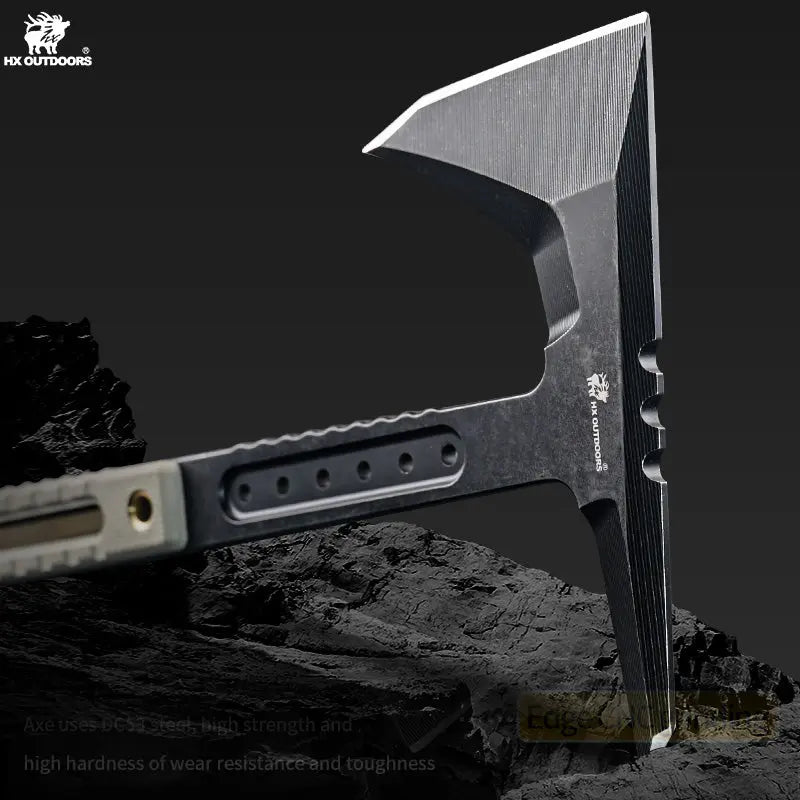 Camping Hatchet HX OUTDOORS ROCK OBSIDIAN 15.39" DC53 Brown G10 Handle Bushcraft Demolition Breaking Axe Outdoor Survival Hiking Camping FT-12 from HX OUTDOORS