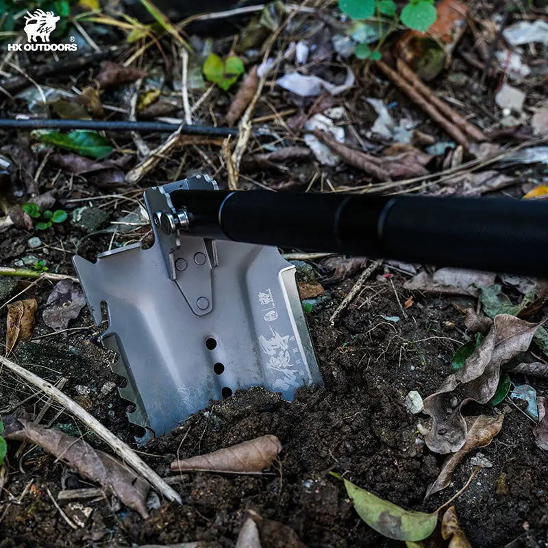 Shovel HX OUTDOORS IRONCLAD Shovel Kit w/ Hoe, Saw, Flint, & Lamp Aluminum Alloy Handle (31.81
