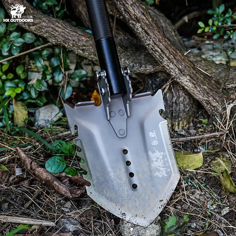 Shovel HX OUTDOORS IRONCLAD Shovel Kit w/ Hoe, Saw, Flint, & Lamp Aluminum Alloy Handle (31.81