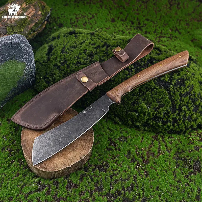 WOLF'S FANG AUS-8 Machete Walnut Wood Outdoor Camping Knife – HX