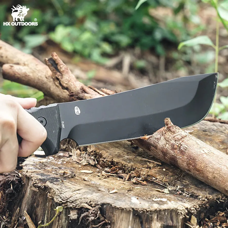 Bush Tool HX OUTDOORS 8.39" 5CR14 Black G10 Handle BLACKFLARE Bush Tool Fixed Blade Knife Survival Gear D-297 from HX OUTDOORS