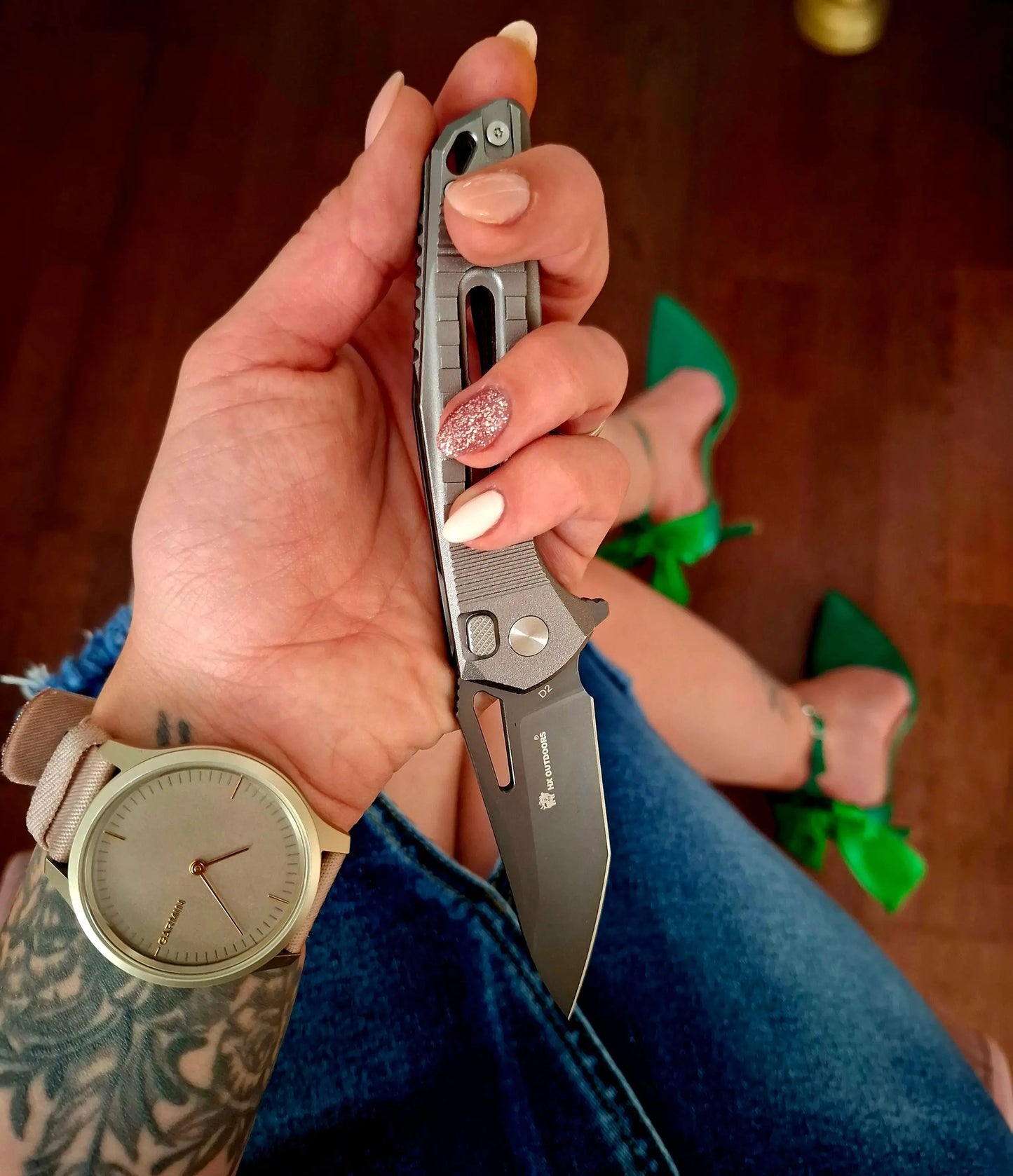 HX OUTDOORS ROCK ONYX | Pocket Knife | Button Lock | 2.87