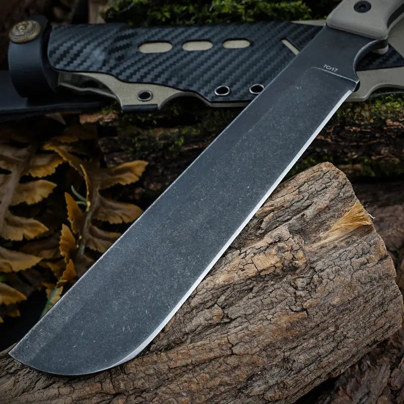 Bush Tool HX OUTDOORS ROCK 8.3" DC53 Black G10 Handle Bush Tool Fixed Blade Knife Camping Survival and Outdoor MT-022 from HX OUTDOORS