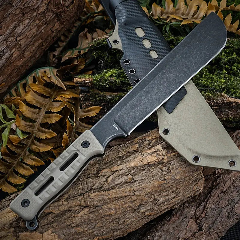 Bush Tool HX OUTDOORS ROCK 8.3" DC53 Black G10 Handle Bush Tool Fixed Blade Knife Camping Survival and Outdoor MT-022 from HX OUTDOORS