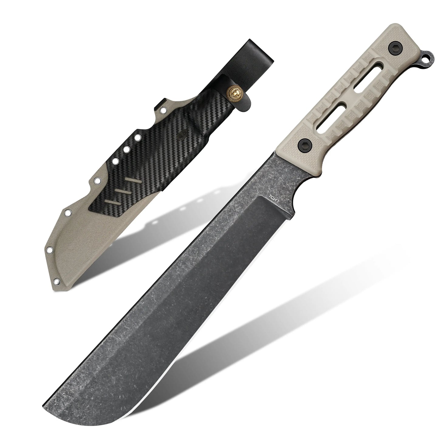Bush Tool HX OUTDOORS ROCK 8.3" DC53 Black G10 Handle Bush Tool Fixed Blade Knife Camping Survival and Outdoor MT-022 from HX OUTDOORS