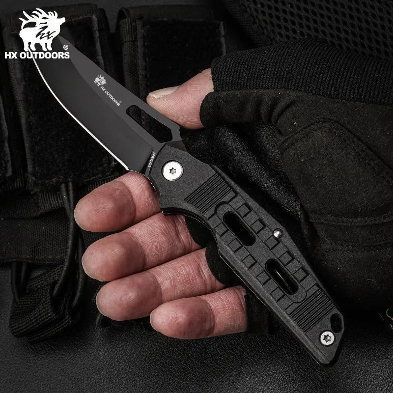 Pocket Knife HX OUTDOORS ROCK FLUORITE 2.95" 5CR15 Slip Joint Personalized Pocket Folding Knife Nylon Fiber Survival Camping Hunting TD-14A from HX OUTDOORS