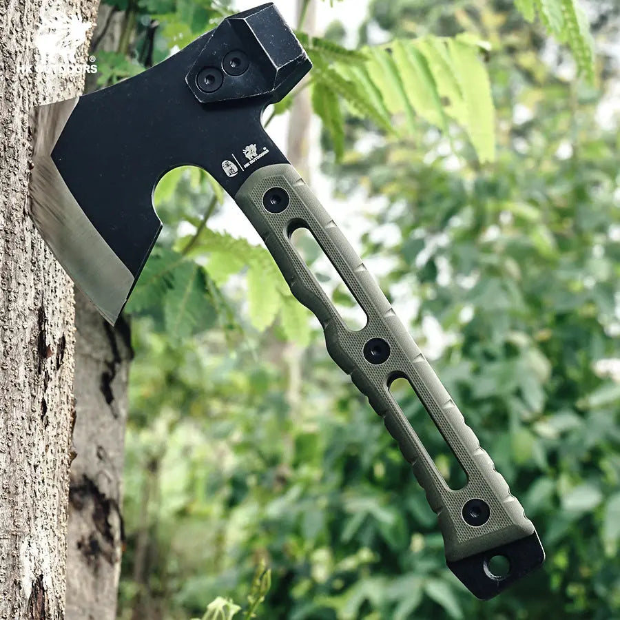 Camping Hatchet HX OUTDOORS 8.9" 5CR14 Green G10 Mini Warfire Demolition Best Tatical Axe Camping Survival FT-15mini from HX OUTDOORS