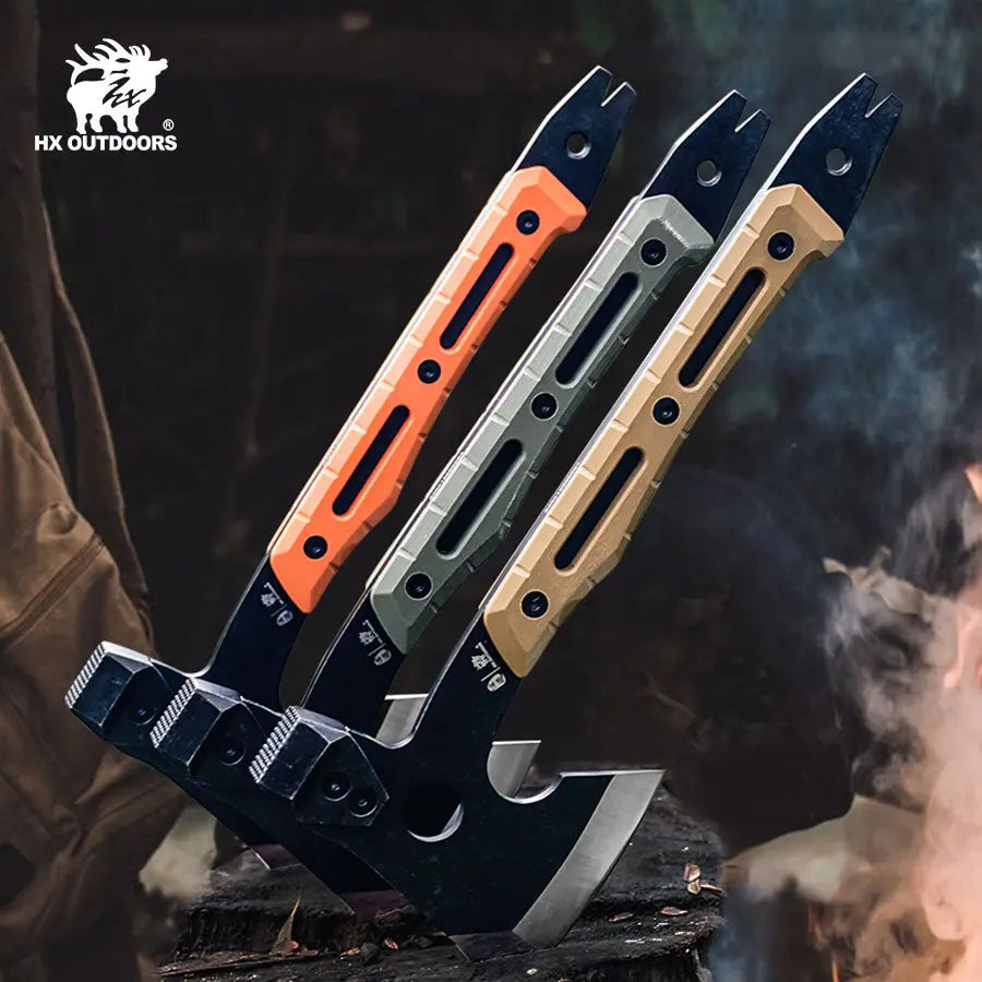 Camping Hatchet HX OUTDOORS 12.83" Best Tactical Splitting Axe Multi-Purpose Survival Tool of Camping Gear | 5CR14 Blade & G10 Axe Handle | FT-16B from HX OUTDOORS