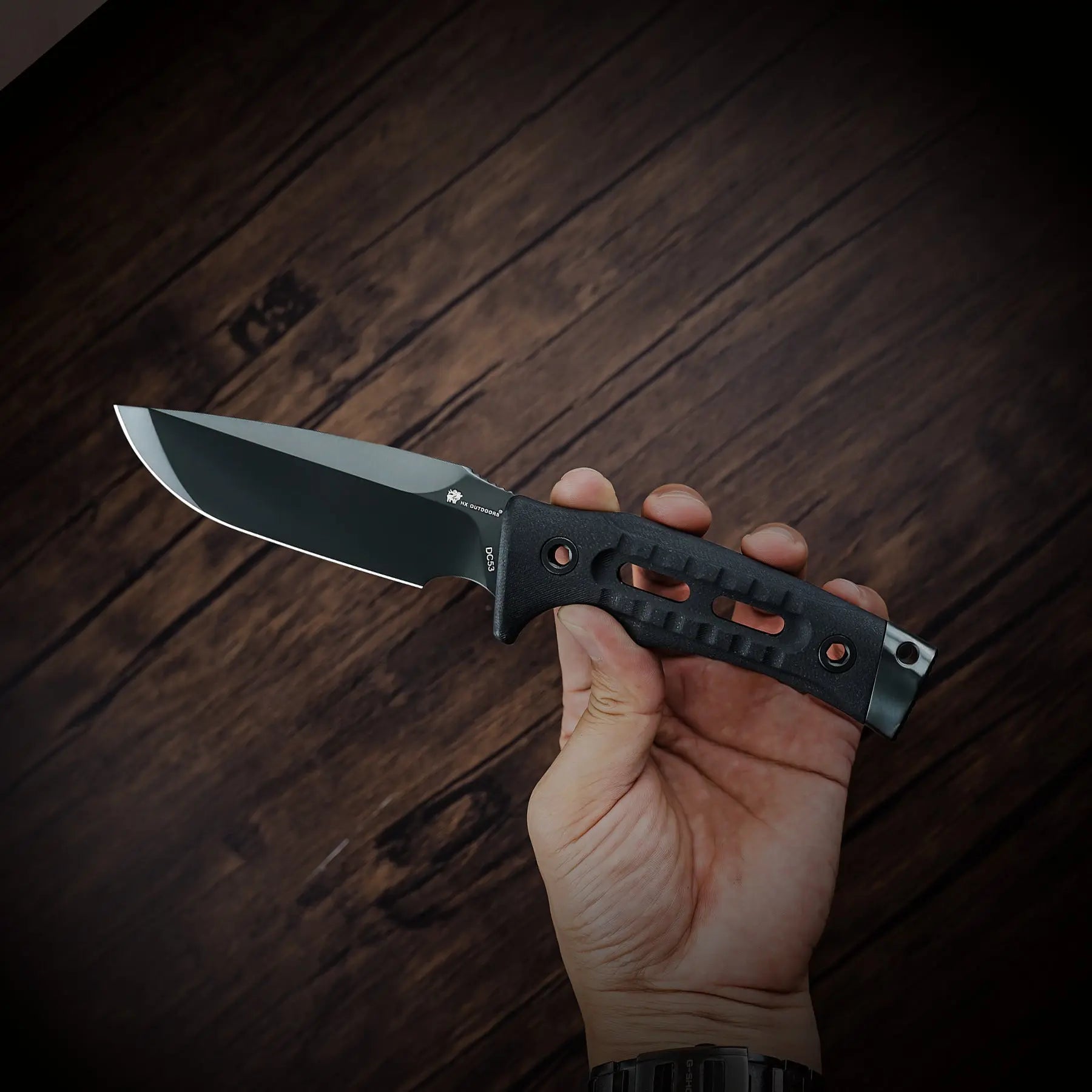 HX OUTDOORS ROCK APEX DLC Edition | Fixed Blade | 3.8" DC53 Blade | Black G10 Handle | TD-18DLC ROCK APEX DLC Edition