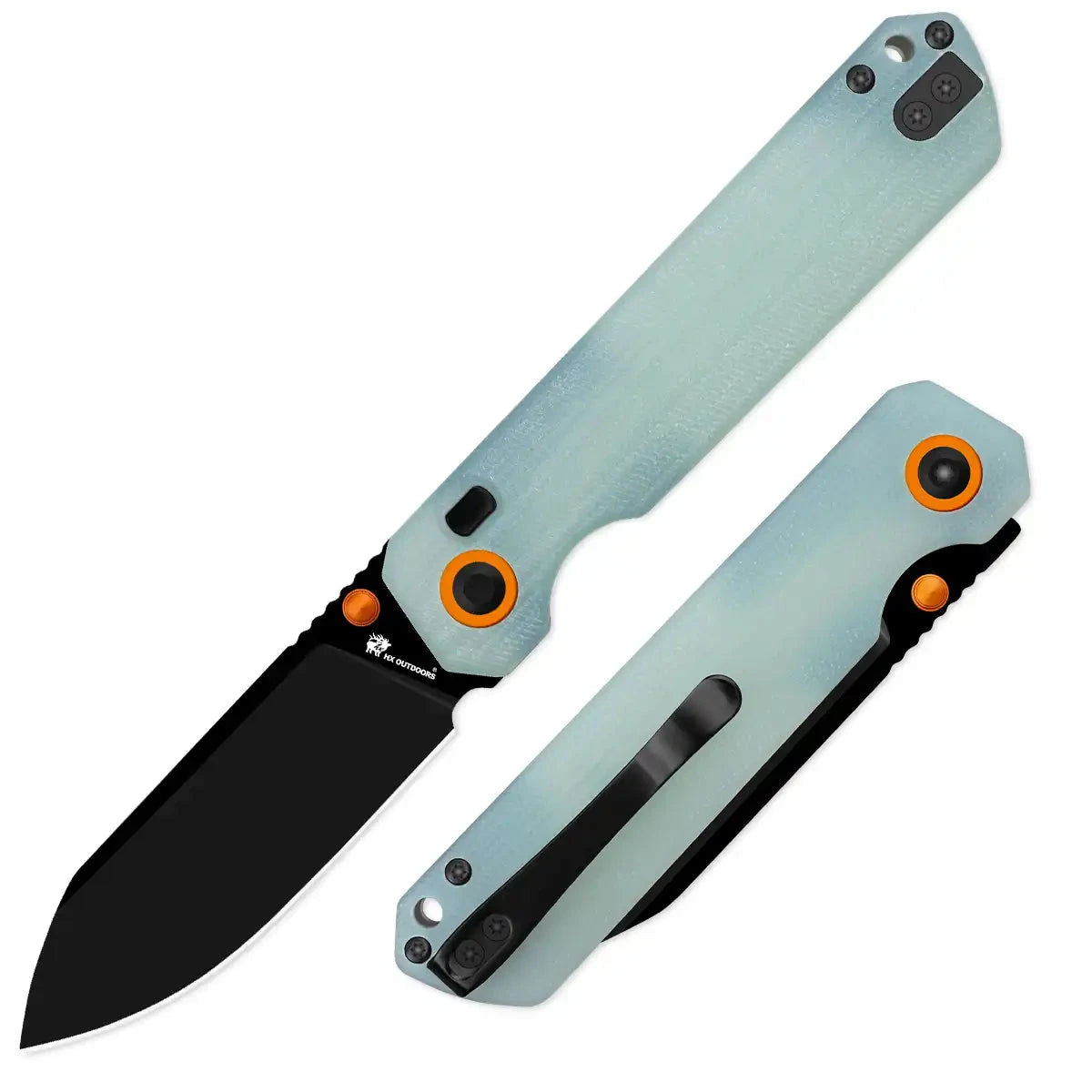 HXOUTDOORS HYLA 14C28N Black Blade G10 Handle | EDC Button Lock