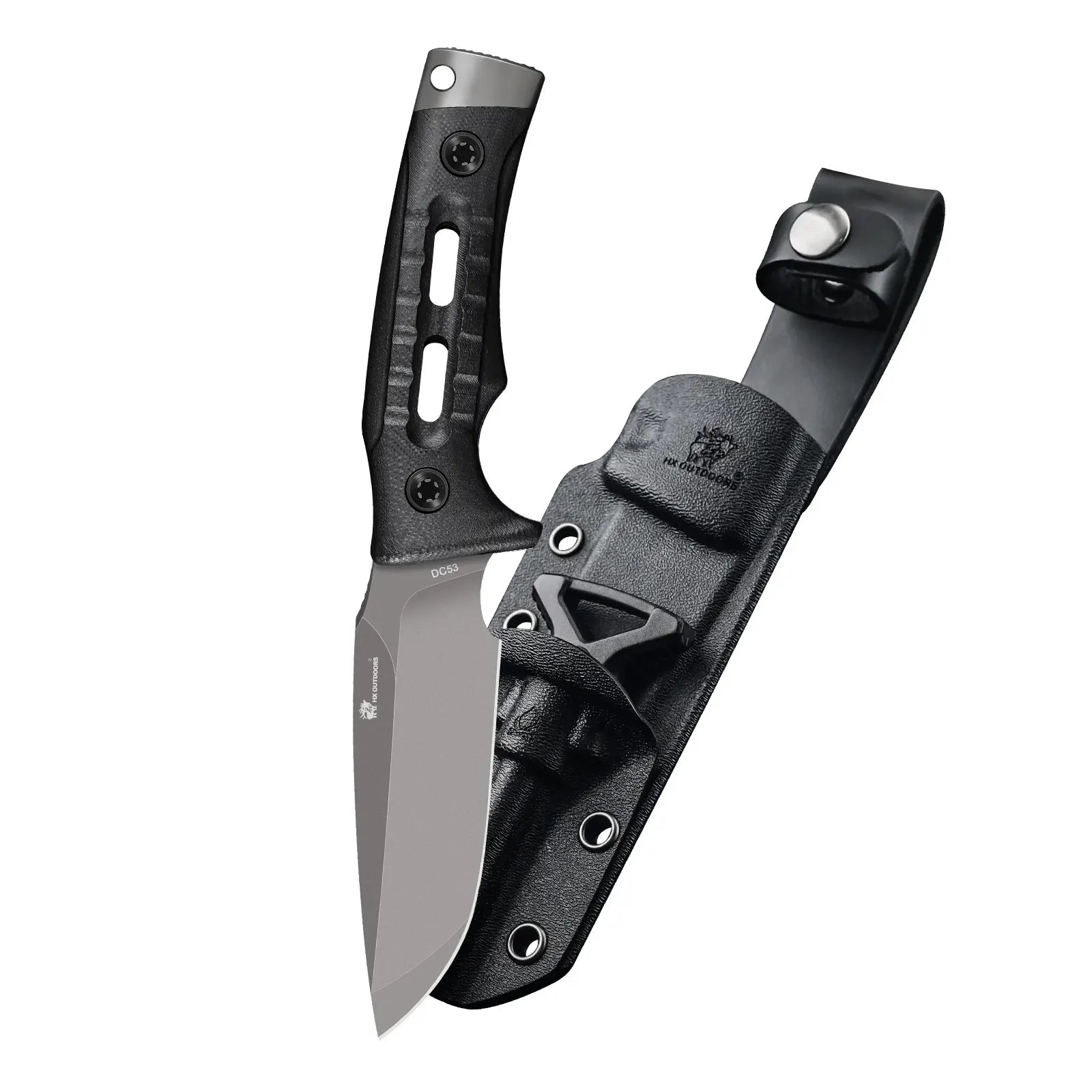 ROCK APEX Fixed Blade | 3.7" DC53 Blade | Black G10 Handle | HX OUTDOORS TD-18B