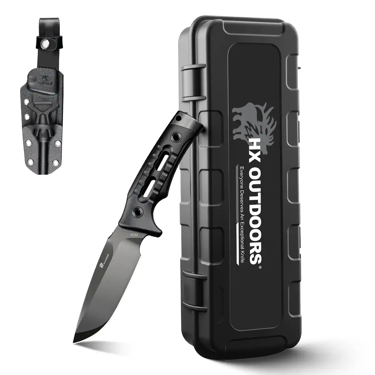 ROCK APEX DLC Edition DLC‑Coated DC53 Fixed Blade | Black G10 EDC