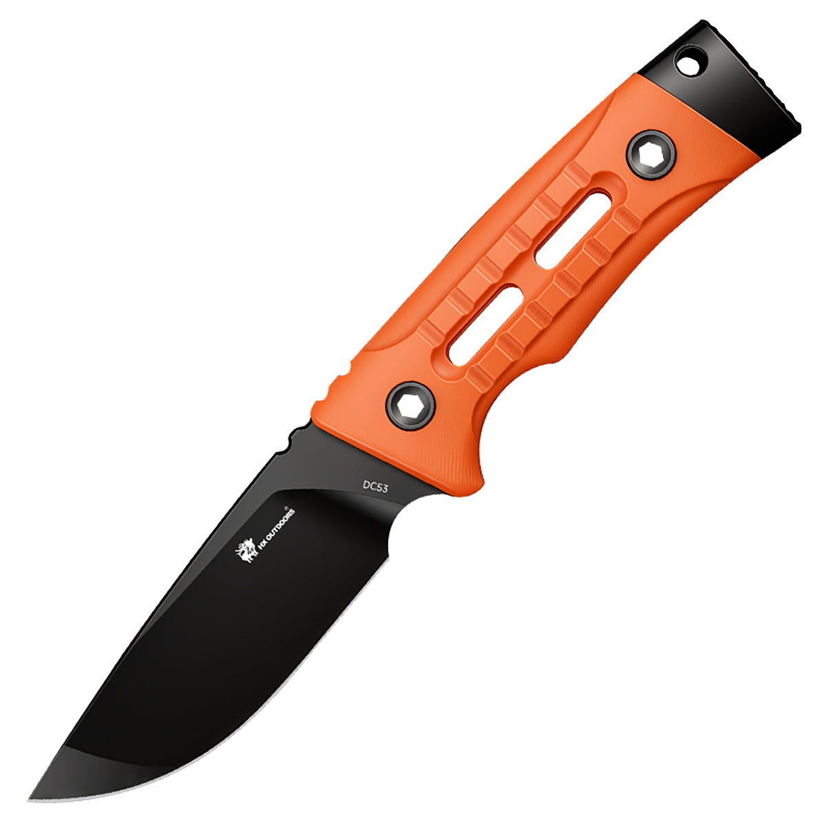 ROCK APEX SE Fixed Blade | 3.15" Black Titanium Coating DC53 Blade | Orange G10 Handle | HX OUTDOORS TD-25A