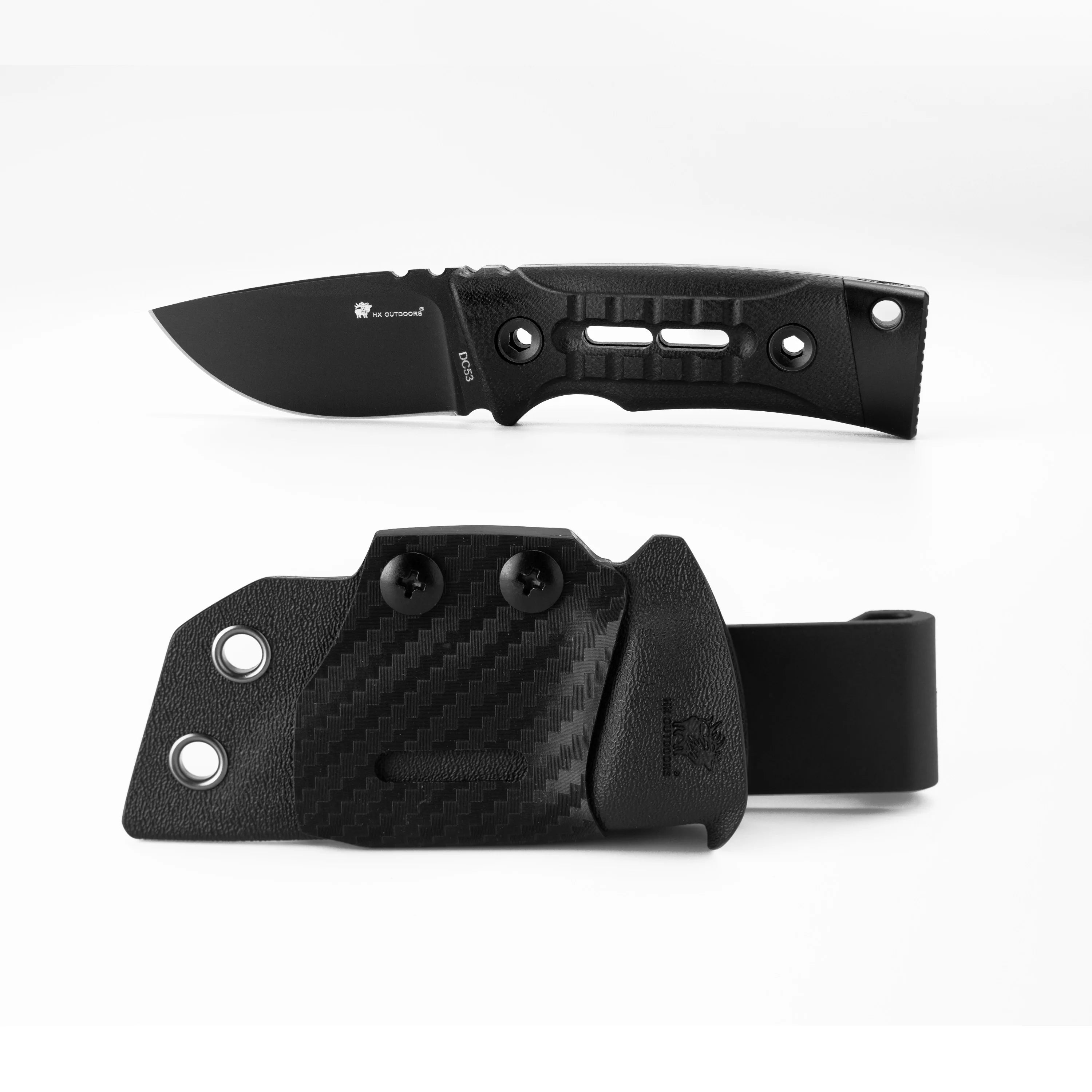 ROCK APEX MINI Fixed Blade | 2.28" Black Titanium Coating DC53 Blade | Black G10 Handle | HX OUTDOORS TD-26B