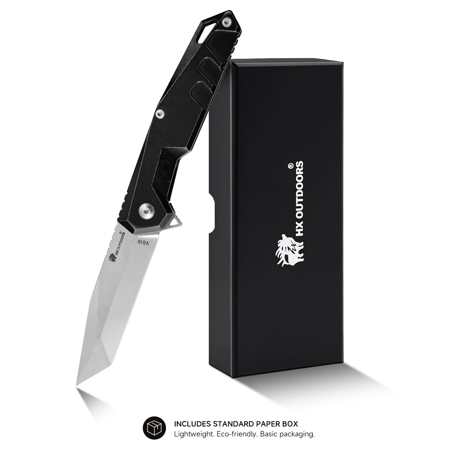 RAPIDR ESPONSE Pocket Knife | Frame Lock | 3.58" Stonewash VG10 Blade | Titanium Alloy Handle | HX OUTDOORS ZD-003