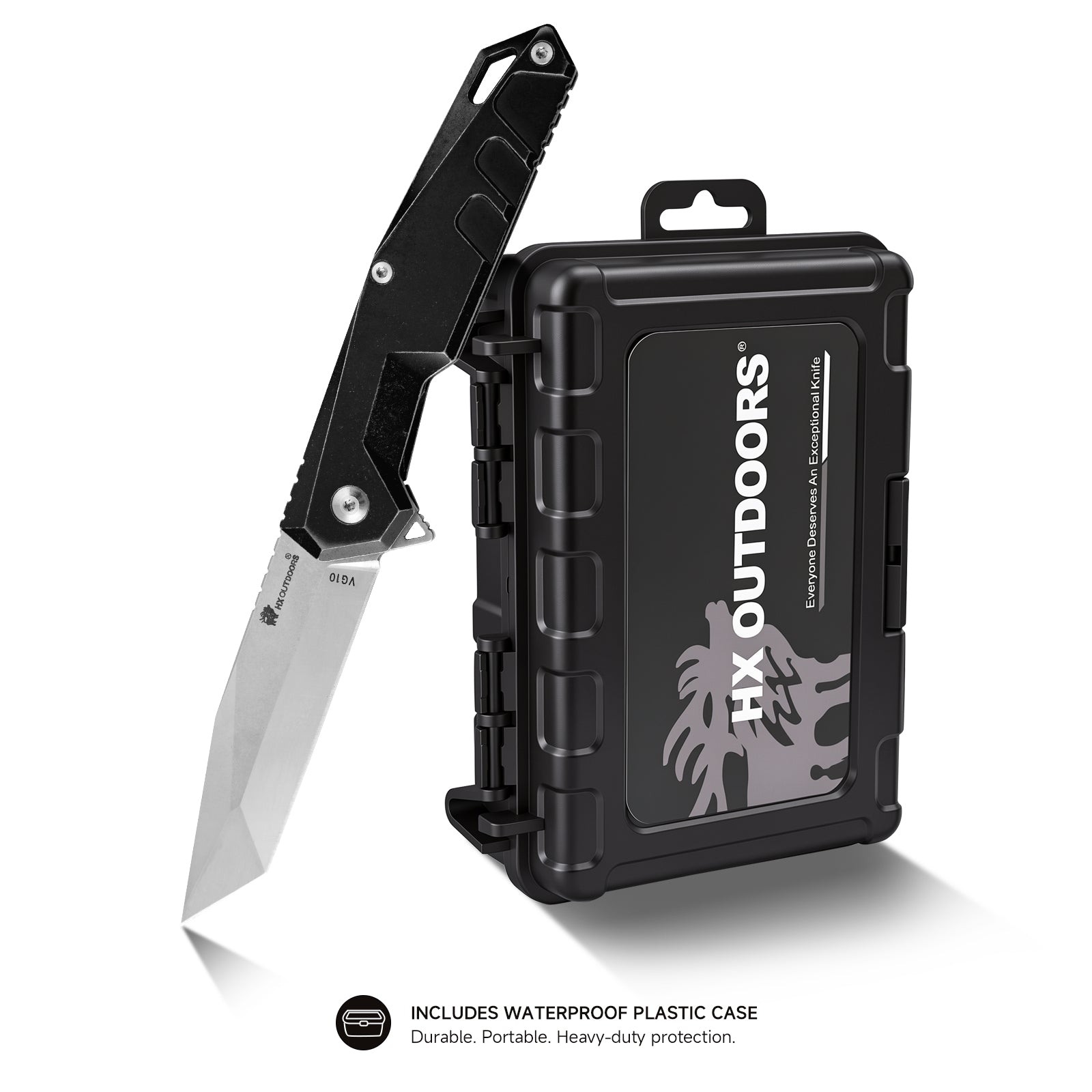 RAPIDR ESPONSE Pocket Knife | Frame Lock | 3.58" Stonewash VG10 Blade | Titanium Alloy Handle | HX OUTDOORS ZD-003