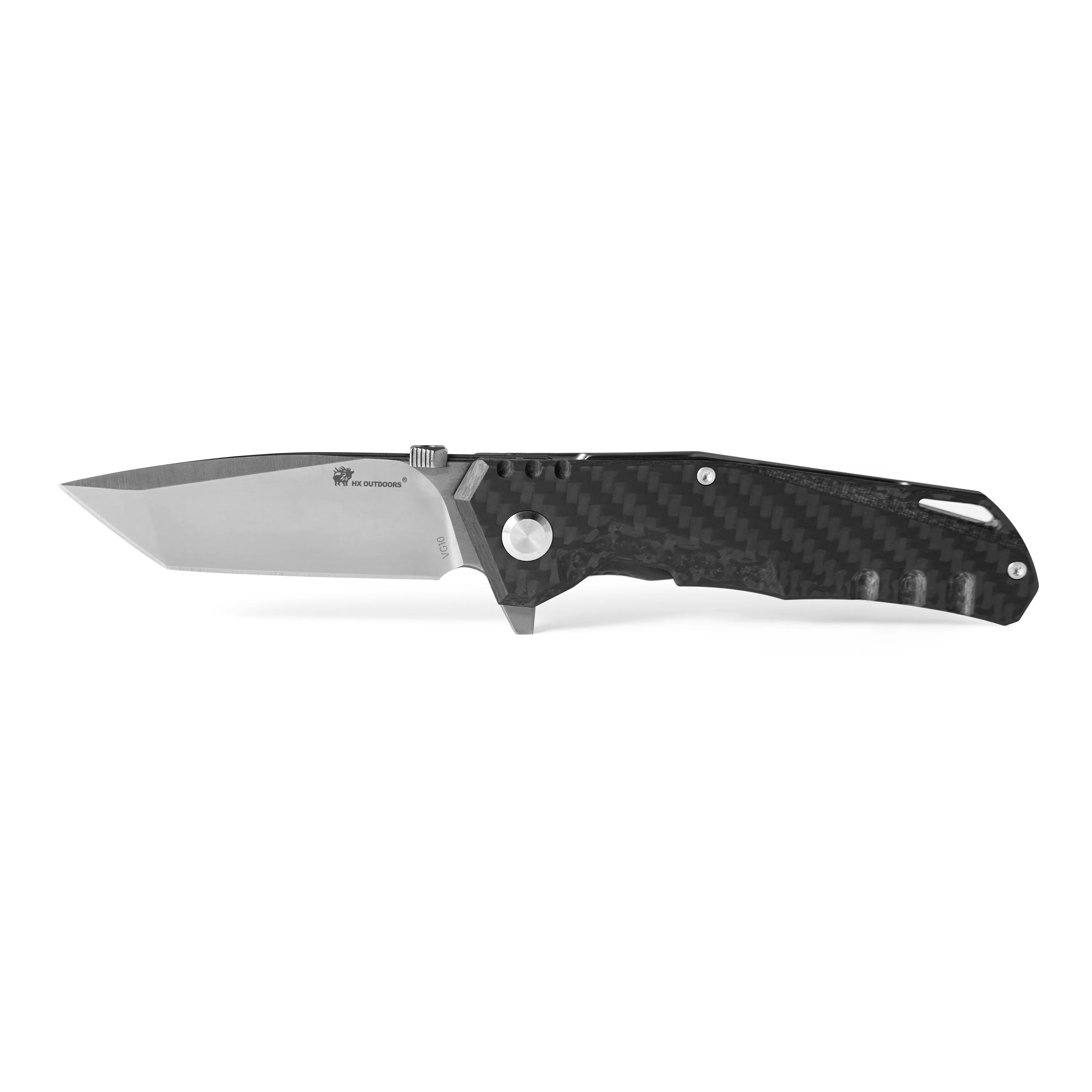 COBRA Pocket Knife | Frame Lock | 2.76" VG10 Blade | Carbon Fiber & Titanium Alloy Handle | HX OUTDOORS ZD-005