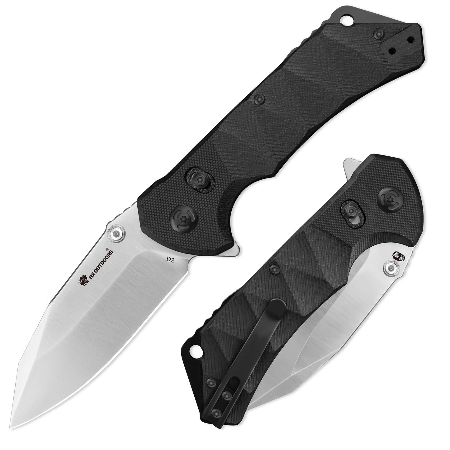 Pocket Knife HX OUTDOORS 3.46" D2 G10 Anti-Slip Handle WATERBIRD Crossbar Lock Folding Pocket Knife With Slip Survival And EDC ZD-092 from HX OUTDOORS