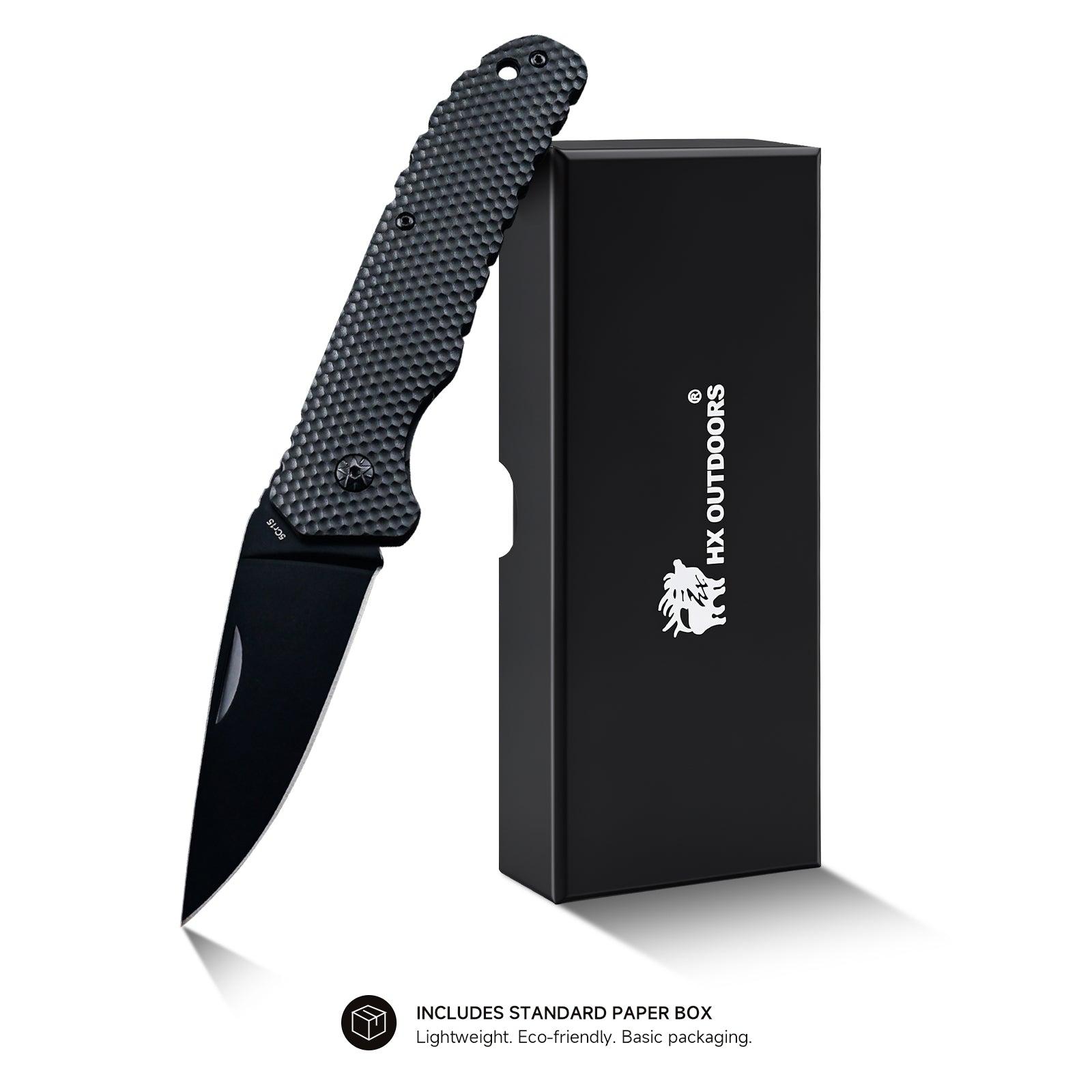 SHADOWEER Pocket Knife | Slip Joint | 3.35" 3Cr13 Blade | Black G10 Handle | HX OUTDOORS ZD-106