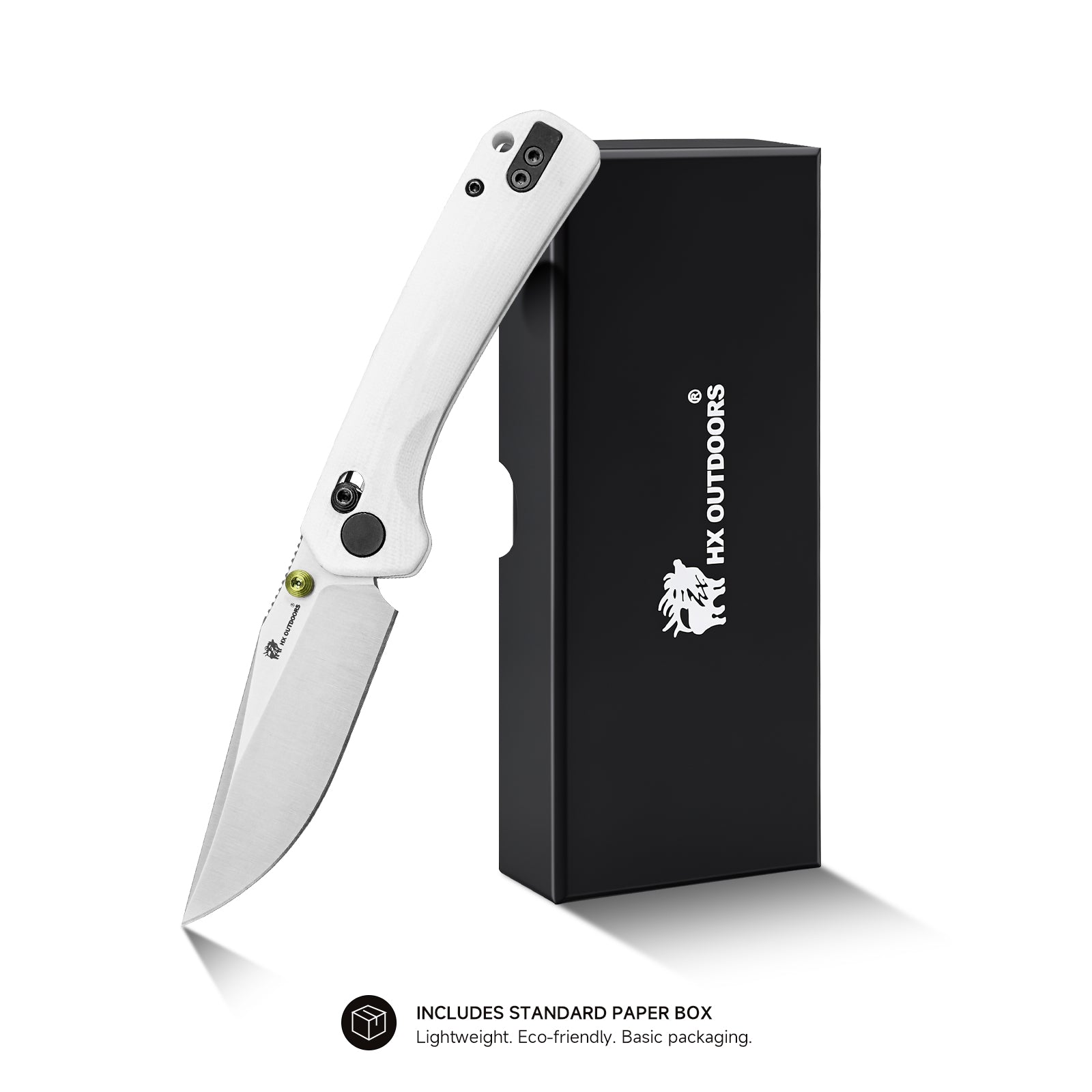 COOL KID Pocket Knife | Crossbar Lock | 3.35" 14C28N Blade | White G10 Handle | HX OUTDOORS ZD-122S