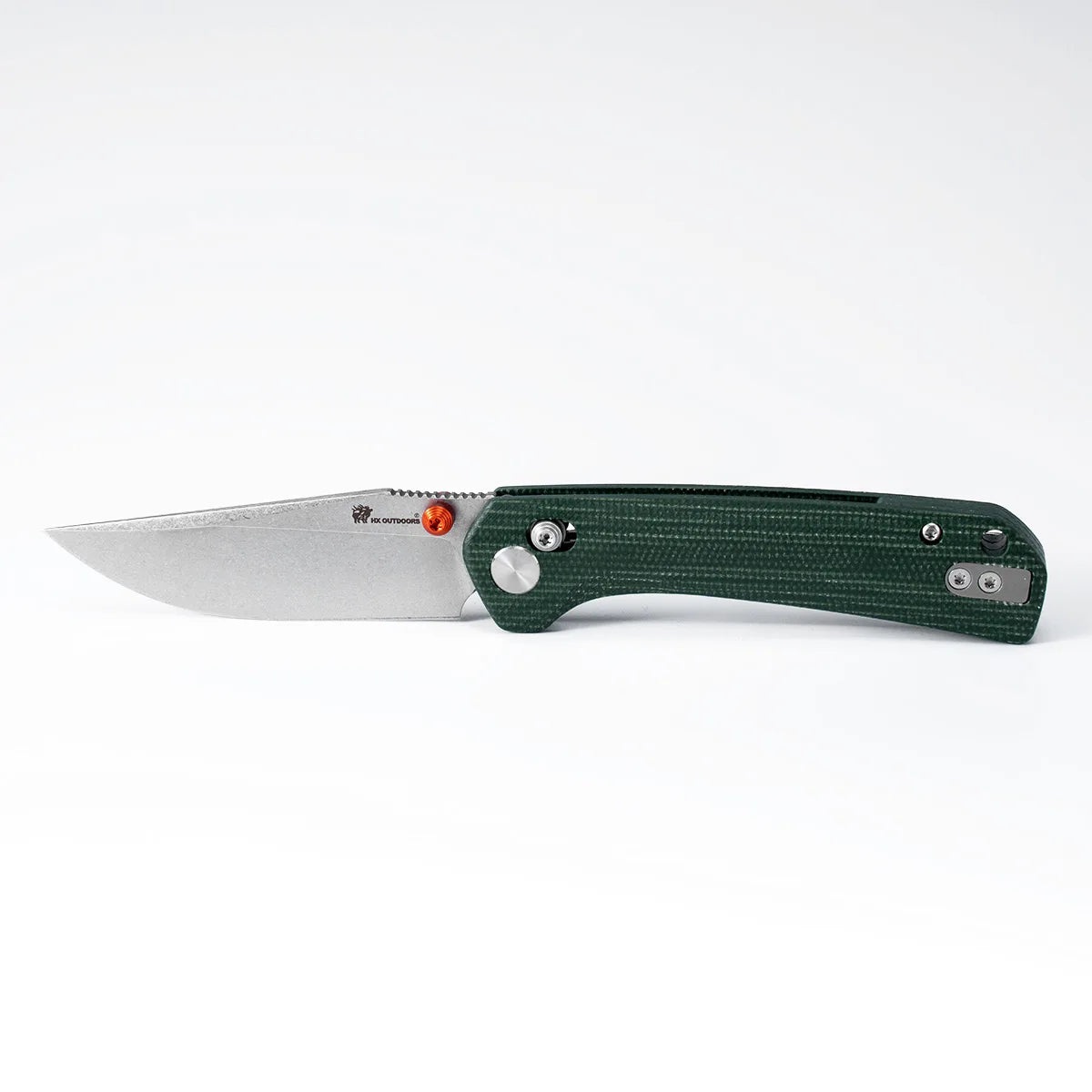 COOL KID Pocket Knife | Crossbar Lock | 3.35" 14C28N Blade | Green Micarta Handle | HX OUTDOORS ZD-123S