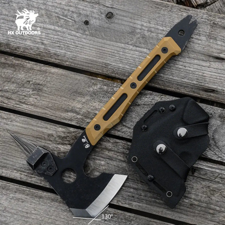 Camping Hatchet HX OUTDOORS 12.83" Best Tactical Splitting Axe Multi-Purpose Survival Tool of Camping Gear | 5CR14 Blade & G10 Axe Handle | FT-16B from HX OUTDOORS