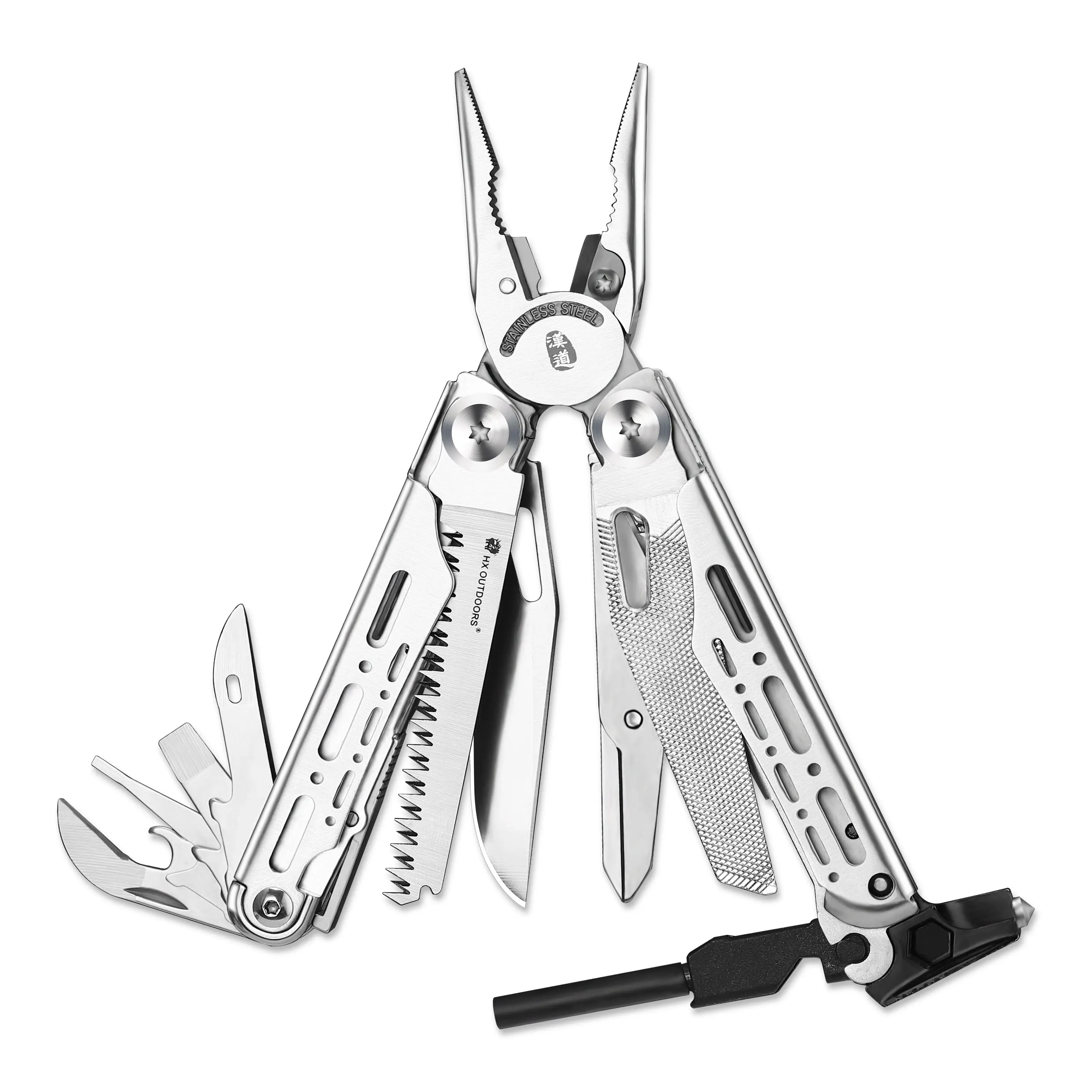 Multi-tool HX OUTDOORS SILVER IGNITE EDC Multi-tool Flint Pliers (6.3" 7CR17) GQ-22A from HX OUTDOORS