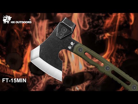 HX OUTDOORS MINI IRONSIDE | Hatchet | 10.24" Overall Length | 5Cr14 Blade | Green G10 Handle | FT-15mini