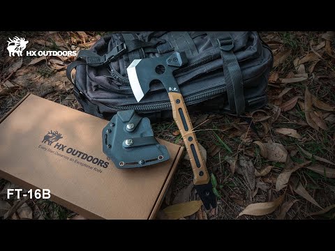 Hacha HX OUTDOORS IRONSIDE | Longitud total: 32 cm | Hoja de 5Cr14 | Mango marrón G10 | FT-16B