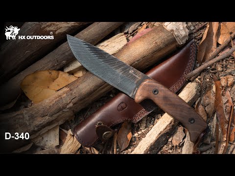 HX OUTDOORS REGLAS DE LA JUNGLA | Hoja fija | Hoja D2 de 9,5 cm | Mango de nogal | D-233
