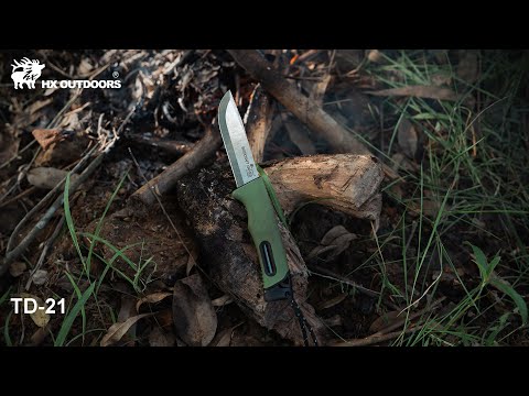 HX OUTDOORS SURVIVAL MASTER 4 | Fixed Blade | 3.74" 5Cr15 Blade | Black PP & Green TPR Handle | TD-21A