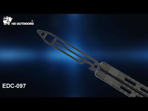 Couteau de chasse HX OUTDOORS KALPA FLYER | Balisong | Longueur totale 9,92" | Lame 5Cr15 | Manche noir | EDC-097