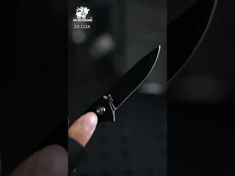 HX OUTDOORS DARK MASTER | Navaja de bolsillo | Cierre de botón | Hoja D2 de 8 cm | Mango G10 negro | ZD-112B