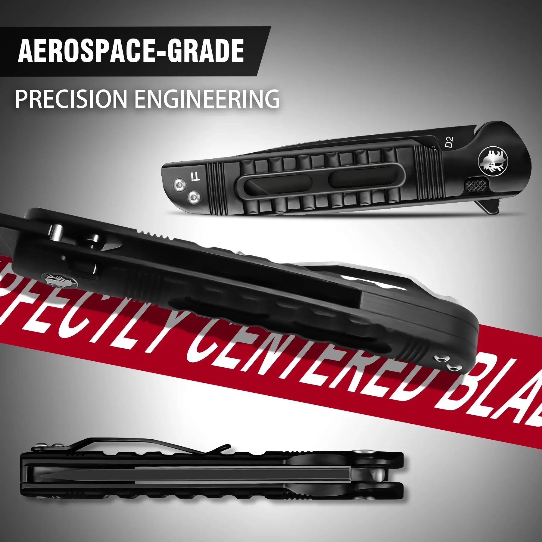 Pocket Knife HX OUTDOORS DARK MASTER 3.15" D2 BUTTON LOCK Titanium alloy Tactical Folding Knife Camping, Hunting, And Outdoors ZD-112A from HX OUTDOORS