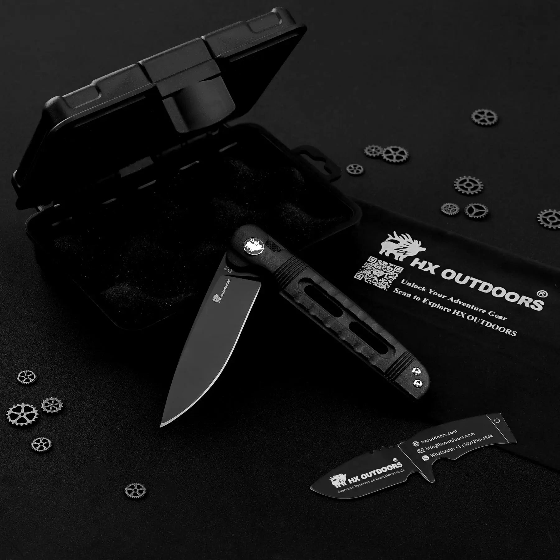 Pocket Knife HX OUTDOORS DARK MASTER 3.15" D2 G10 BUTTON LOCK Tactical Folding Knife Camping, Hunting, And Outdoors ZD-112B from HX OUTDOORS