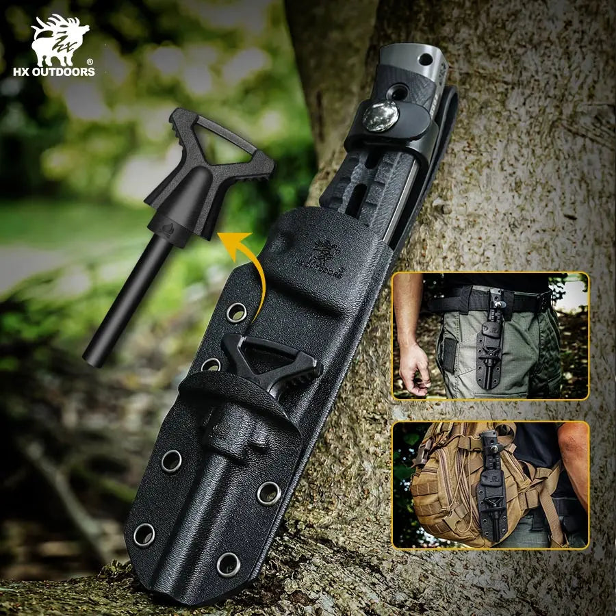 ROCK APEX DC53 Fixed Blade | Black G10 EDC Camping Knife