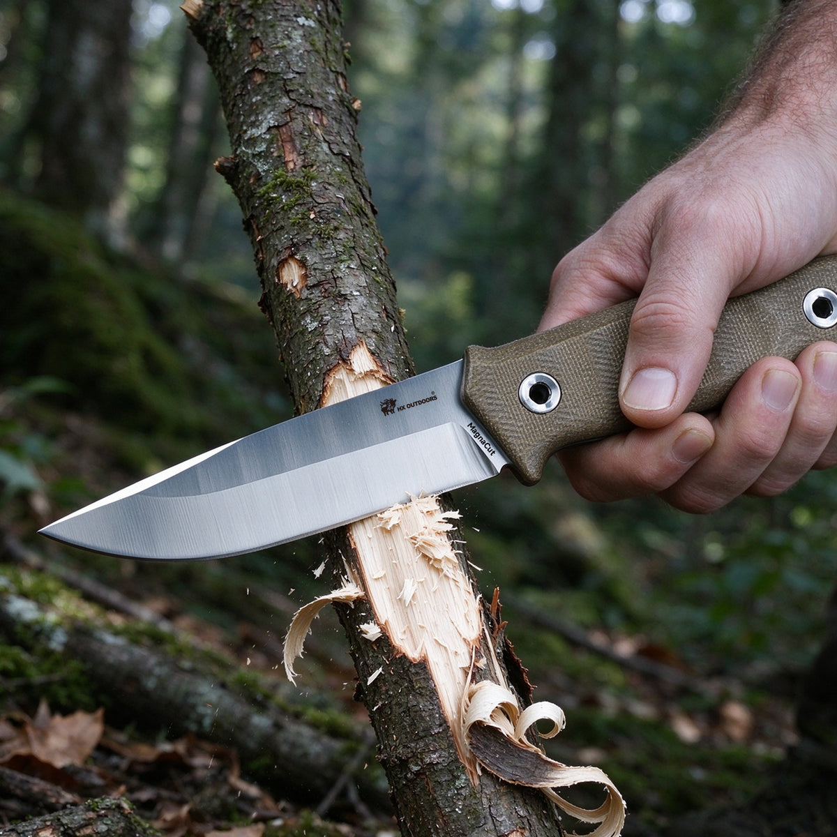 TRAILBLAZER Fixed Blade | 3.15" MagnaCut Powder Steel | Linen Handle | HX OUTDOORS D-359A