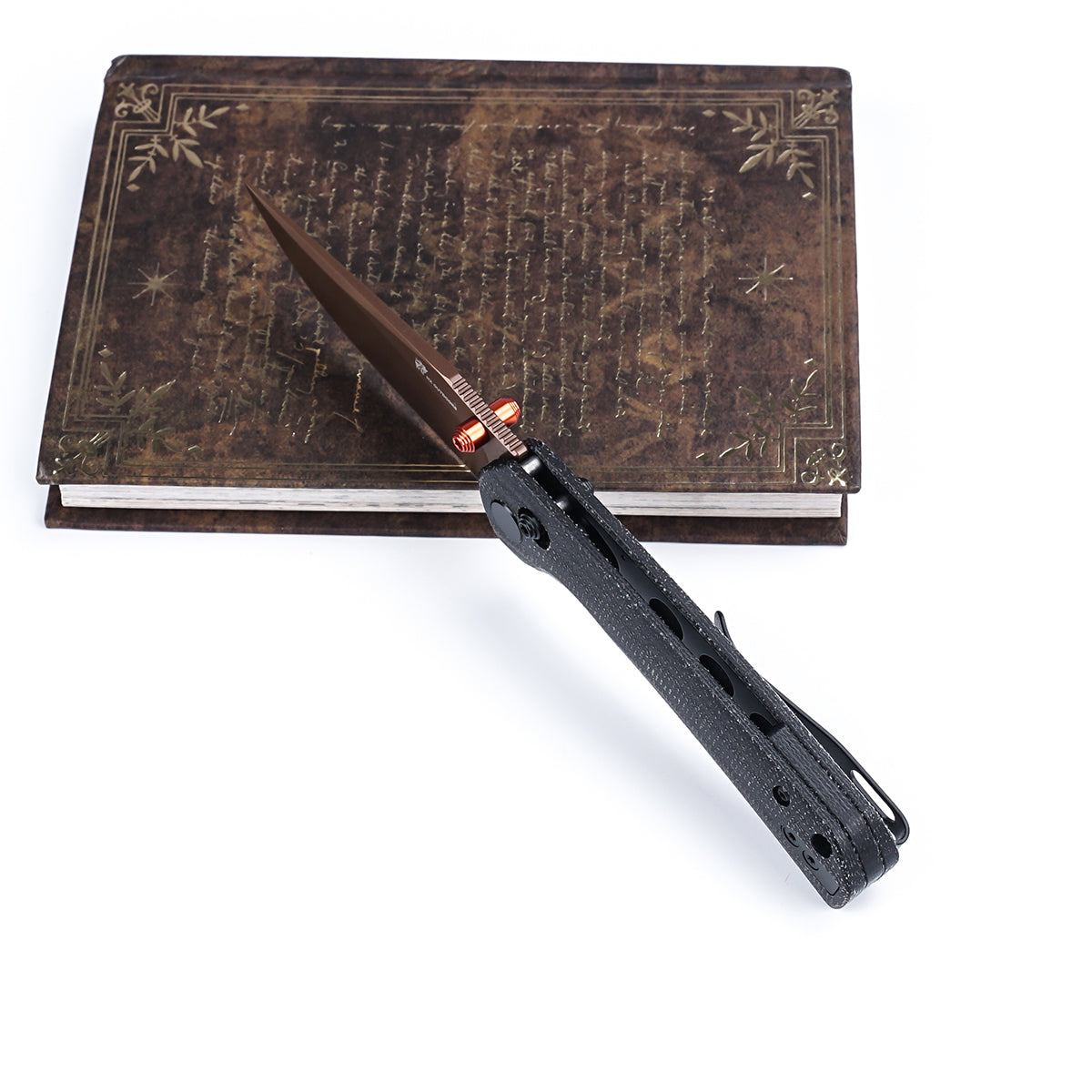 COOL KID Pocket Knife | Crossbar Lock | 3.35" 14C28N Blade | Black Linen Micarta Handle | HX OUTDOORS ZD-123BS