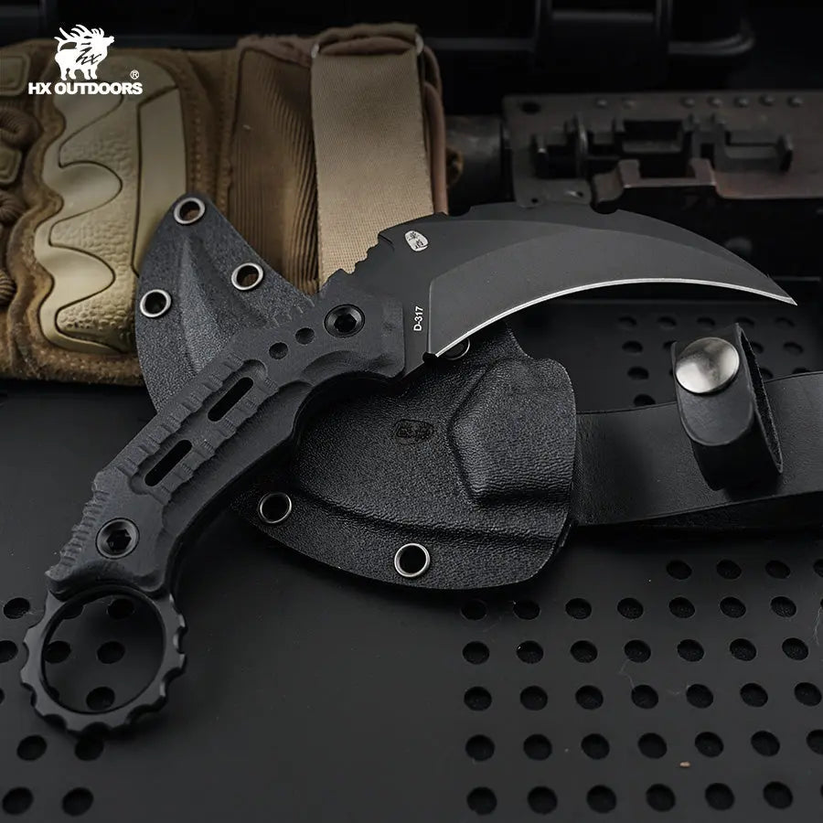 SHADOWFANG CLAW DC53 Fixed Blade | Black G10 EDC Camping Knife