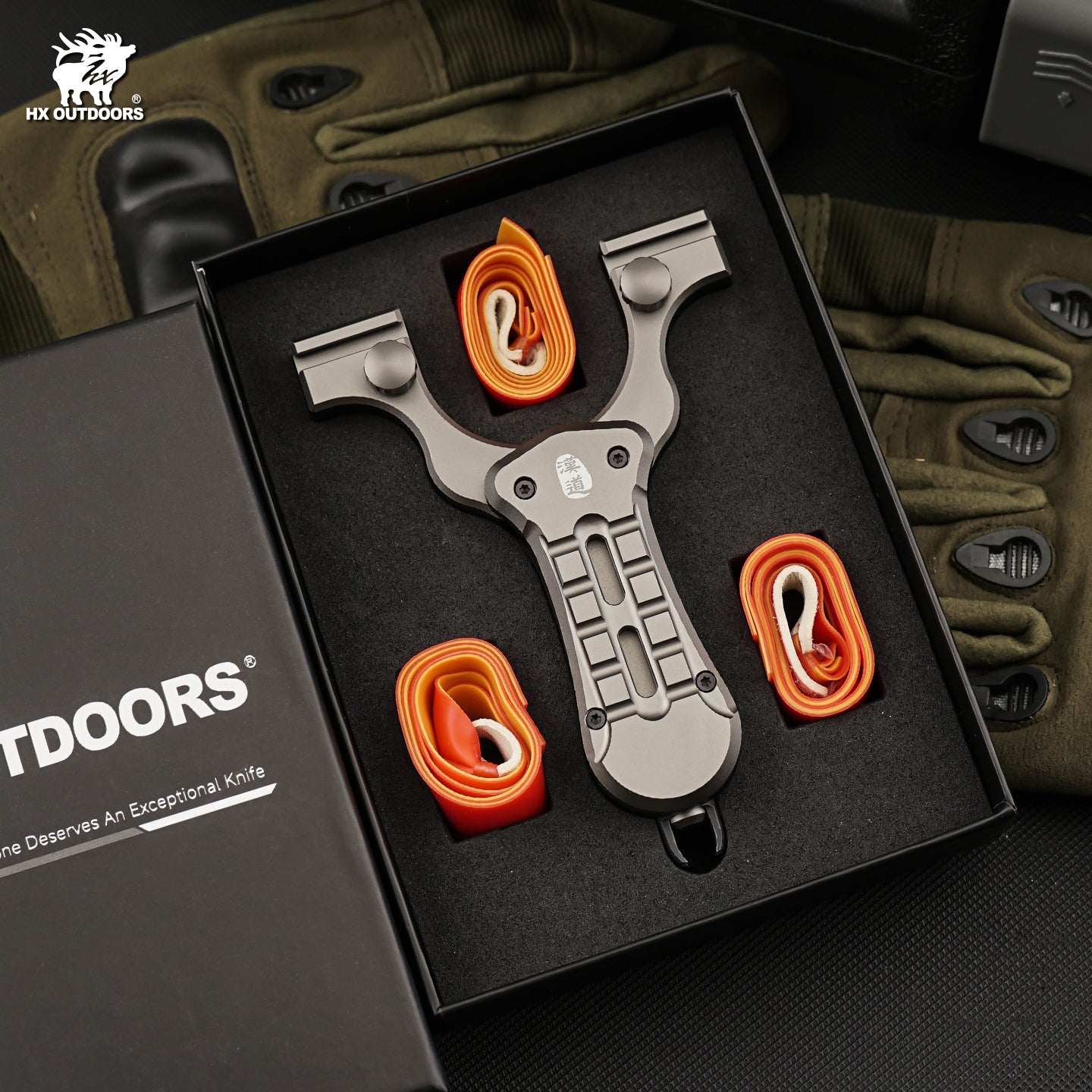 ACCURION Folding Slingshot | 4.33" Overall Length | Gary Aluminum | HX OUTDOORS EDC-112A