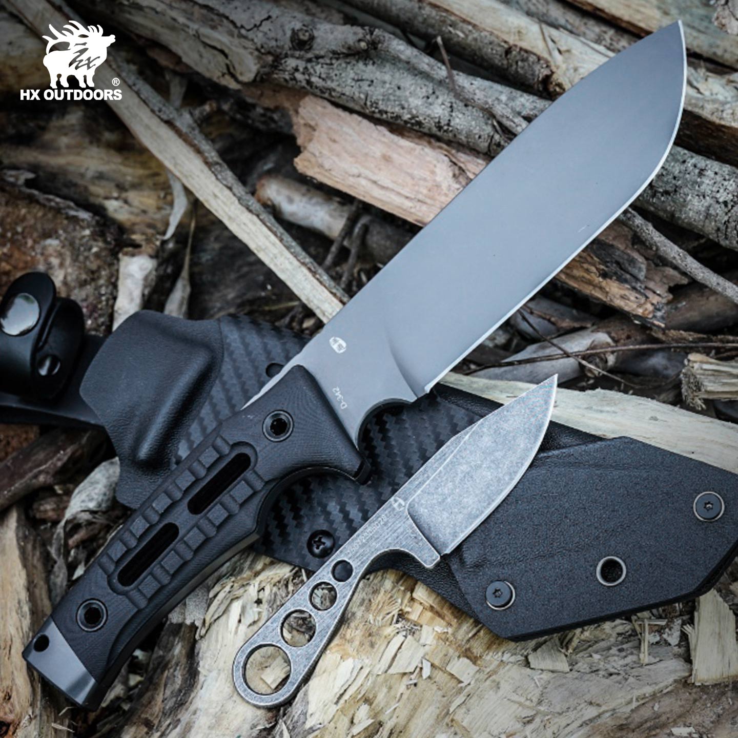 HX OUTDOORS ROCK APEX PRO | Fixed Blade | 5.51" DC53 Blade | Black G10 Handle | D-342 ROCK APEX PRO
